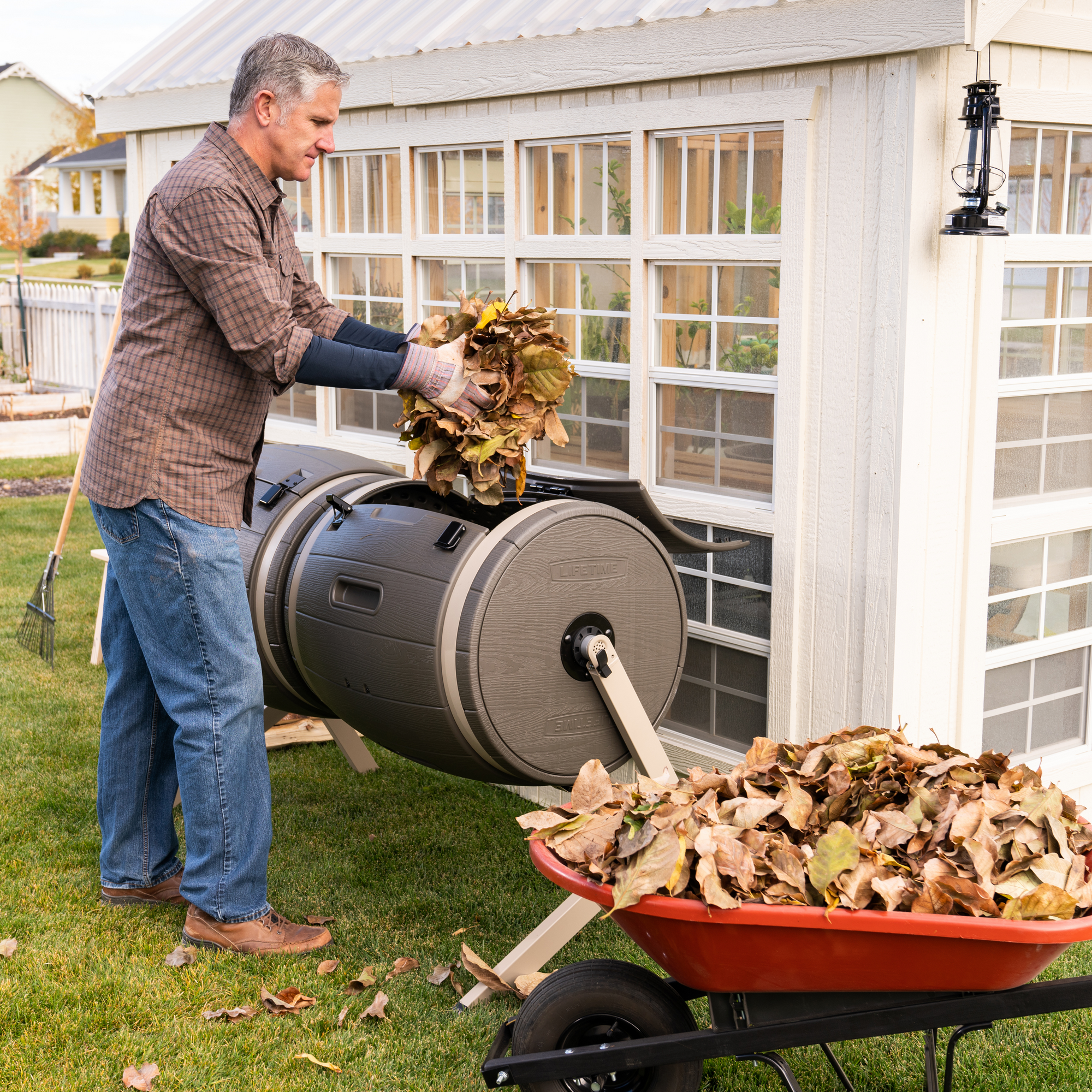 Doppelkomposter 'Doppelfass' schwarz 160 x 110 x 79 cm 380 l