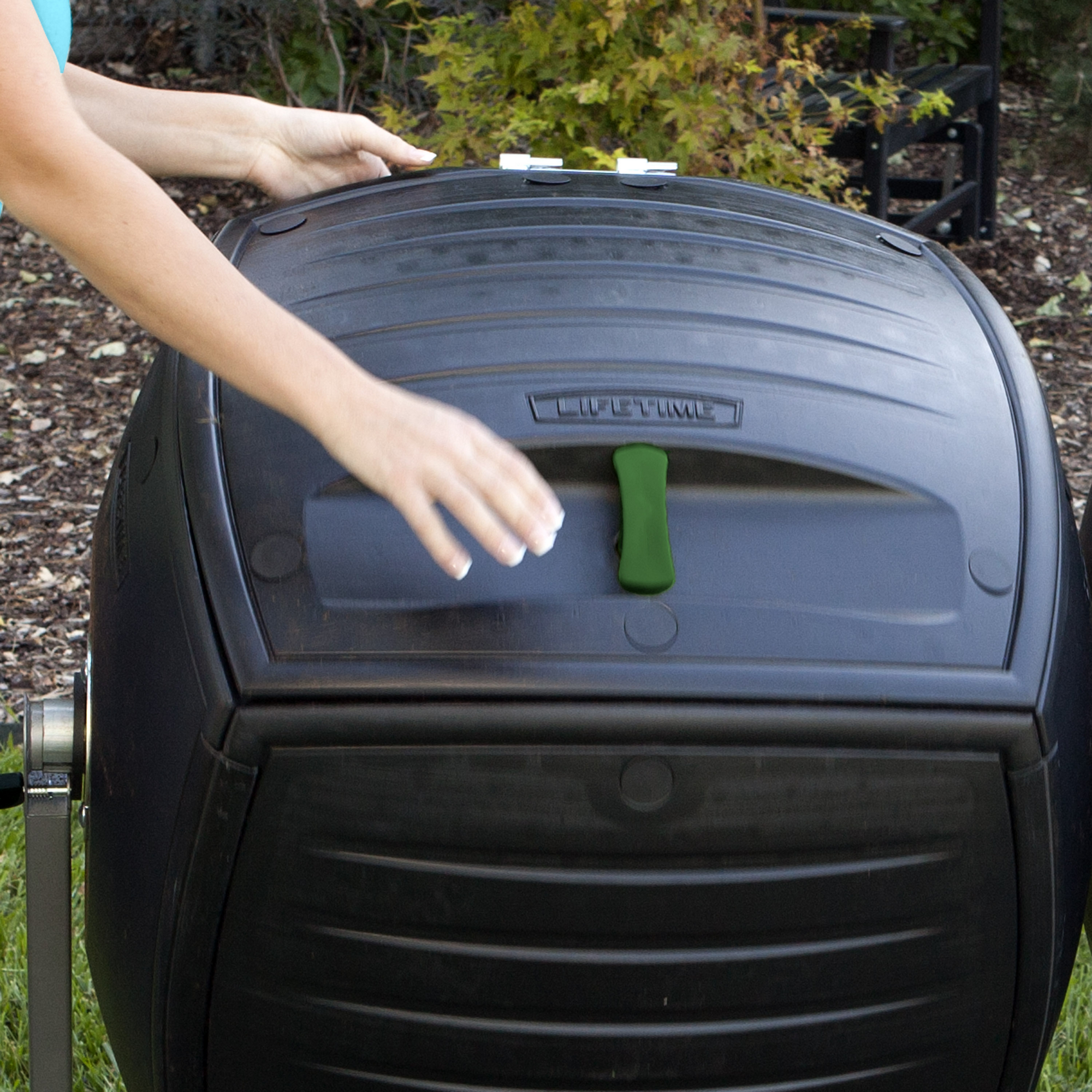 Doppelkomposter 'Kompost-Zwilling' schwarz 143,5 x 110,4 x 79,4 cm 380 l