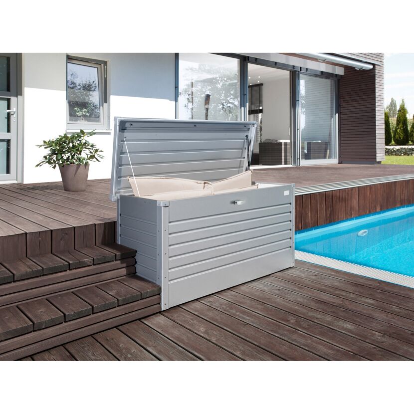 Gartenbox 'FreizeitBox 130' Stahl silbern 134 x 71 x 62 cm