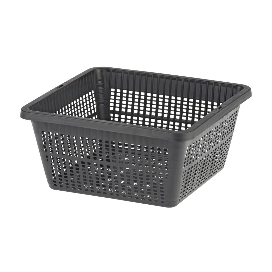 Schwarzer Plastik Pflanzkorb