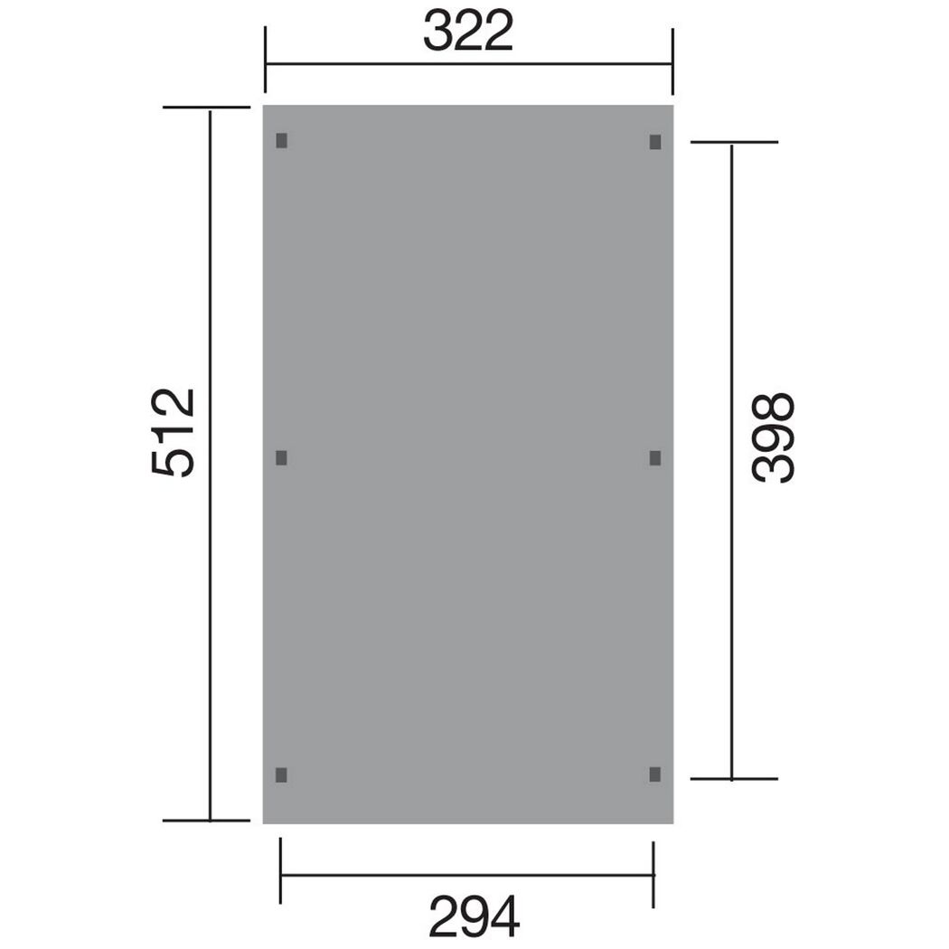Flachdach-Einzelcarport 617 mit Maßen