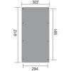 Flachdach-Einzelcarport 617 Gr.2 mit Maßen