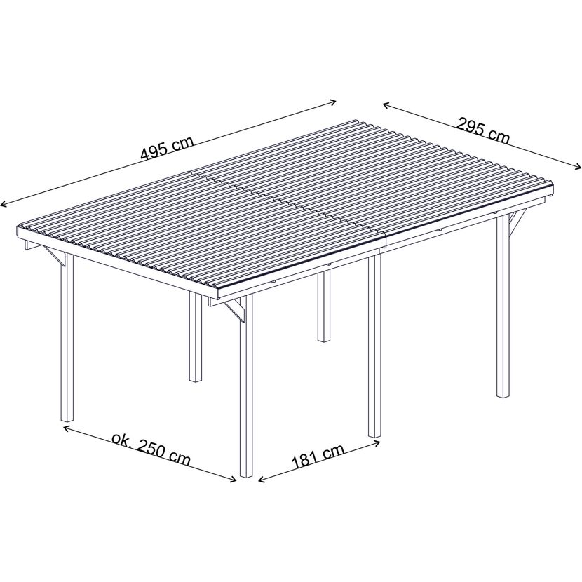 Einzelcarport 300 x 495 cm