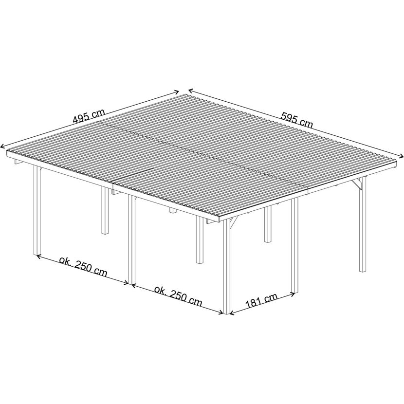 Doppelcarport 595 x 495 cm