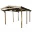 Einzelcarport aus Holz mit PVC-Dach