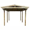 Einzelcarport aus Holz mit PVC-Dach
