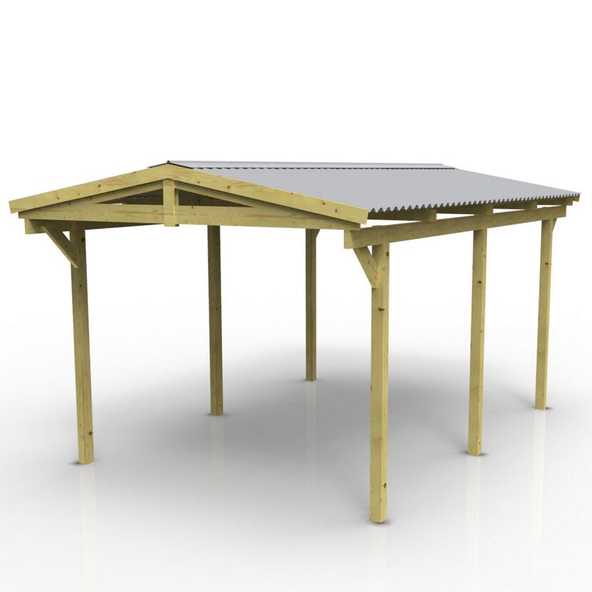Einzelcarport mit PVC-Dach