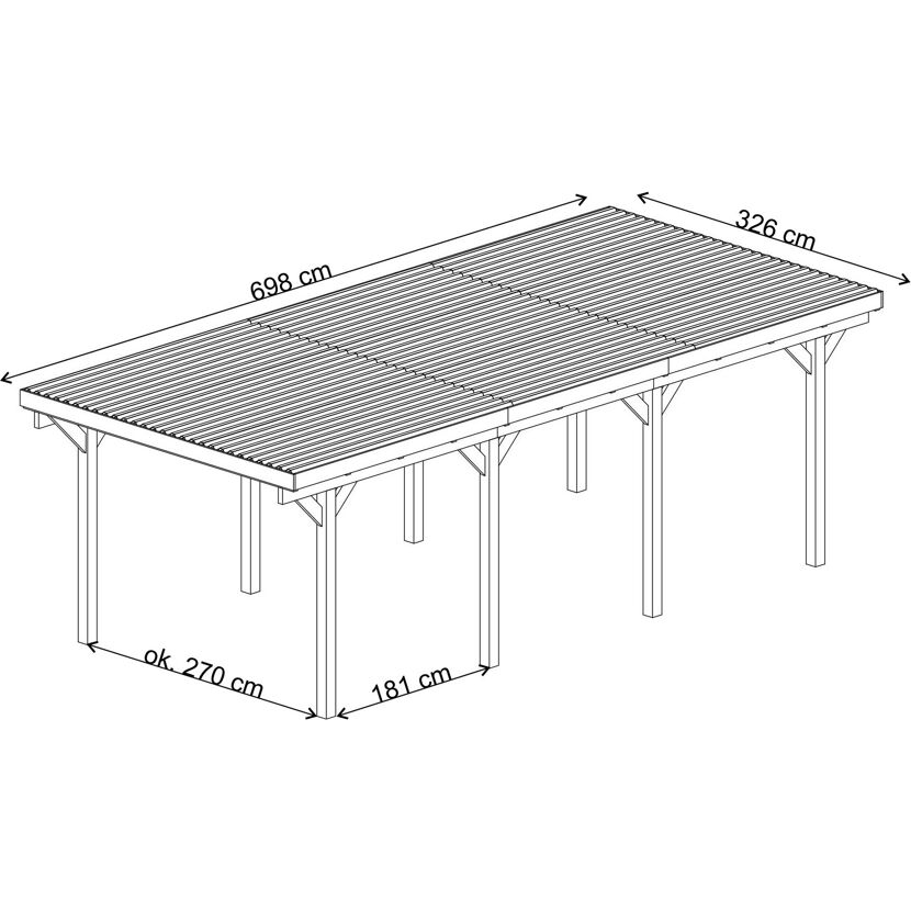 Einzelcarport 'Köln' 322 x 694 cm