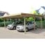 Doppelcarport aus Holz mit zwei Autos
