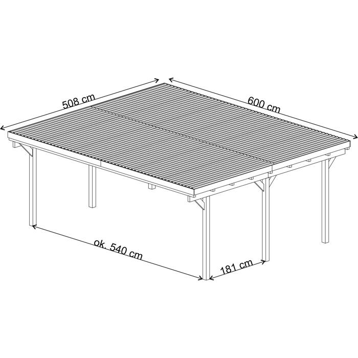 Doppelcarport KÖLN 600 x 504 cm,