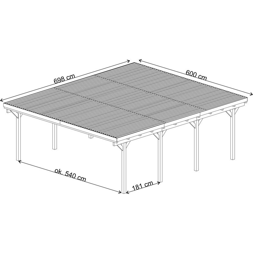 Doppelcarport KÖLN mit Maßen