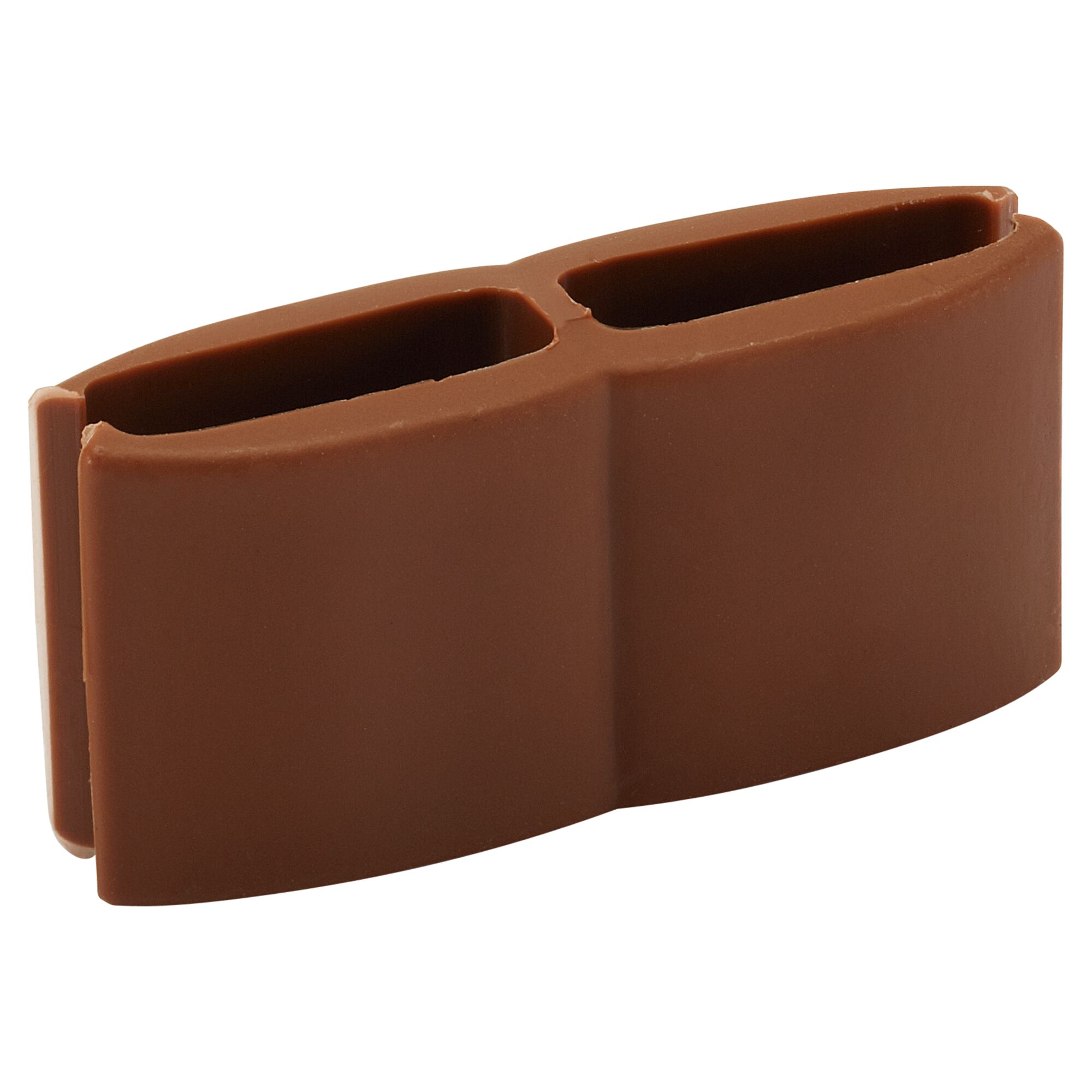 nussbaumfarbener Mattenverbinder aus Kunststoff