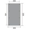 Grauer Carport mit den Maßen 622 x 591 x 325 cm