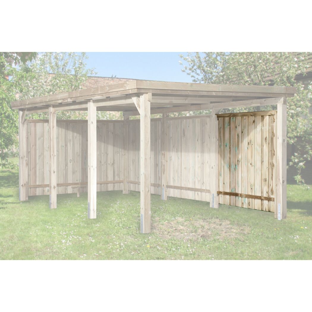 Holzcarport mit Seitenwand