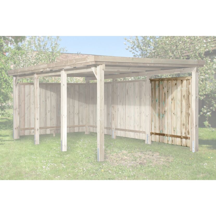 Holzcarport mit Seitenwand