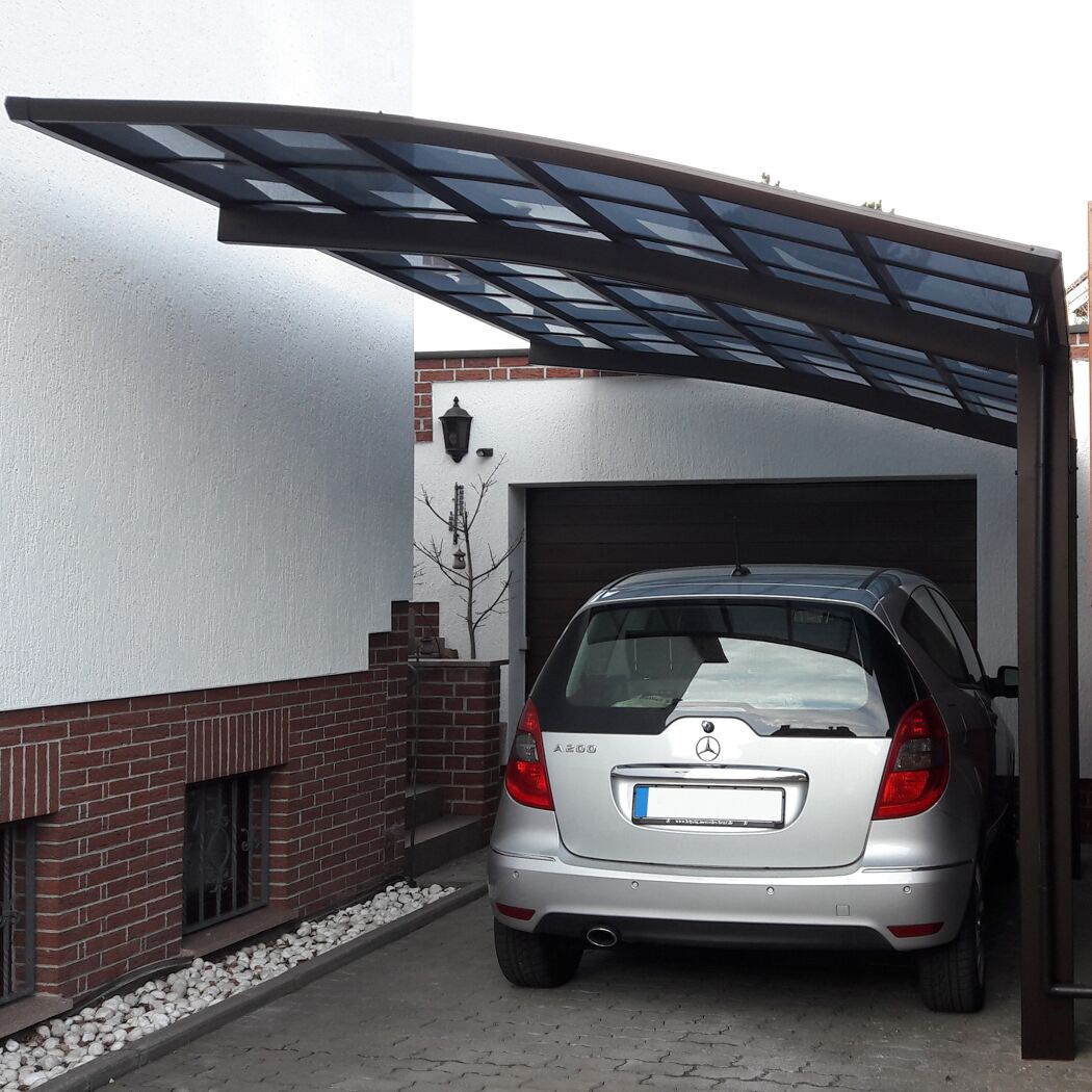 Einzelcarport 'Portoforte Typ 60 MR' mattbraun 270 x 495 x 298 cm
