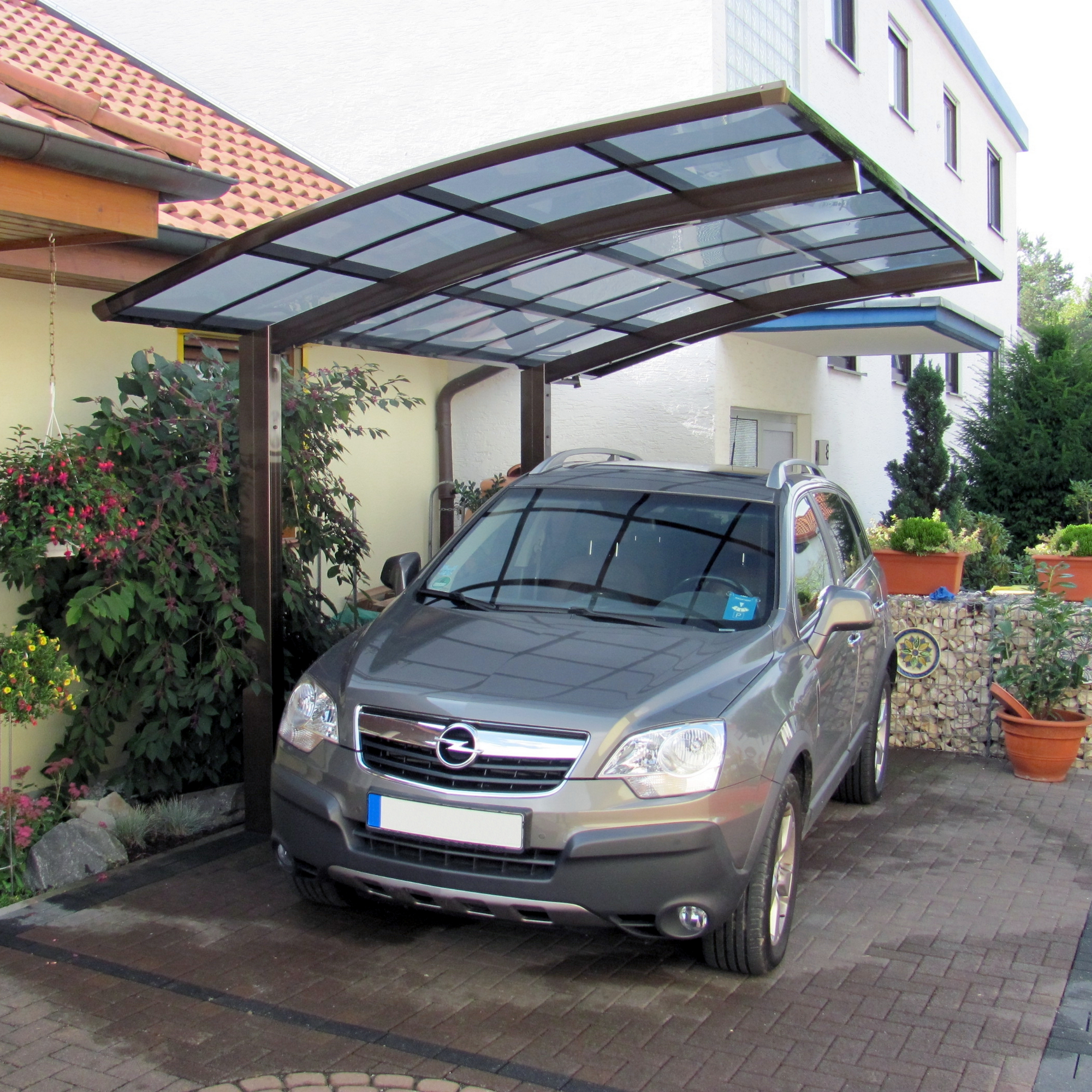 Einzelcarport 'Portoforte Typ 60 MR' mattbraun 270 x 495 x 298 cm