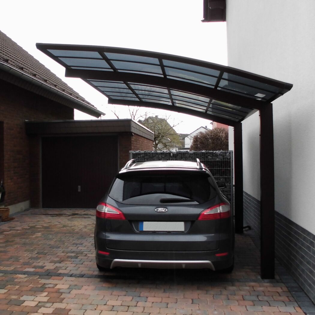 Einzelcarport 'Portoforte Typ 60 MR' mattbraun 270 x 495 x 298 cm