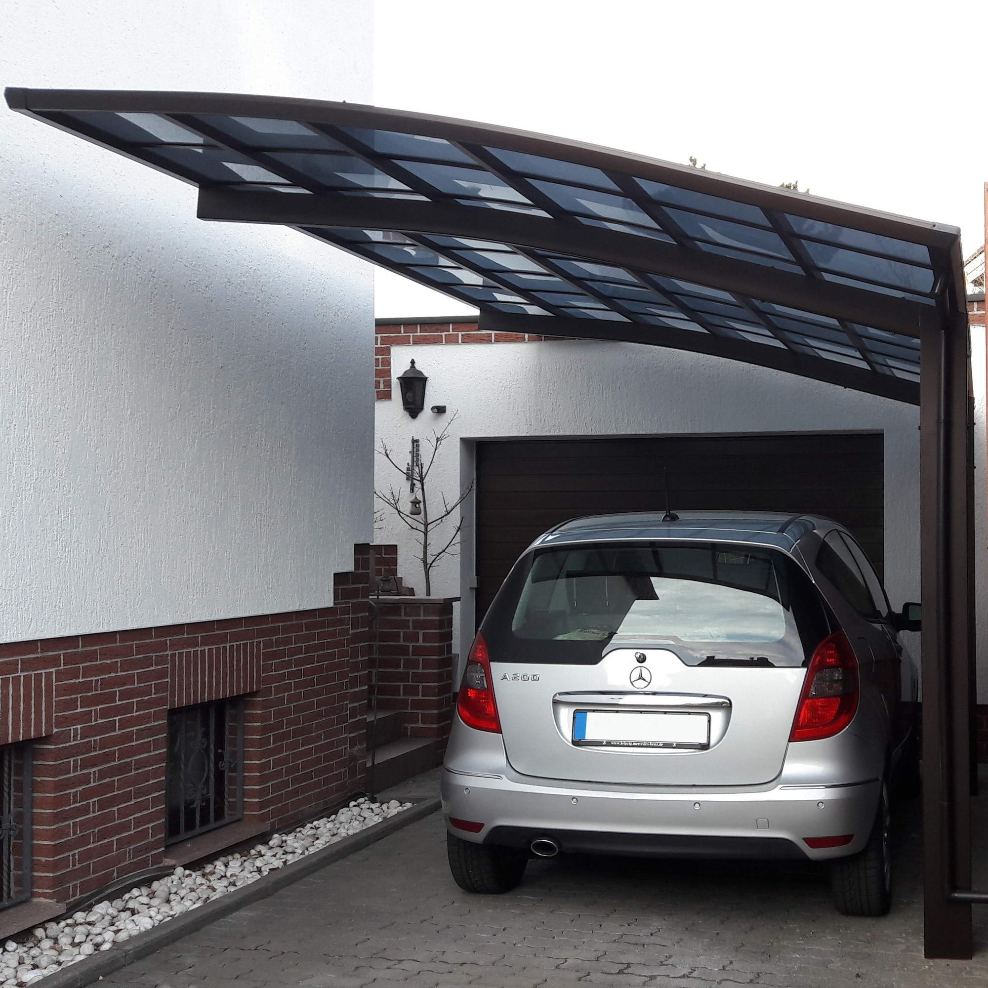 Einzelcarport 'Portoforte Typ 80 MR' mattbraun 270 x 495 x 298 cm