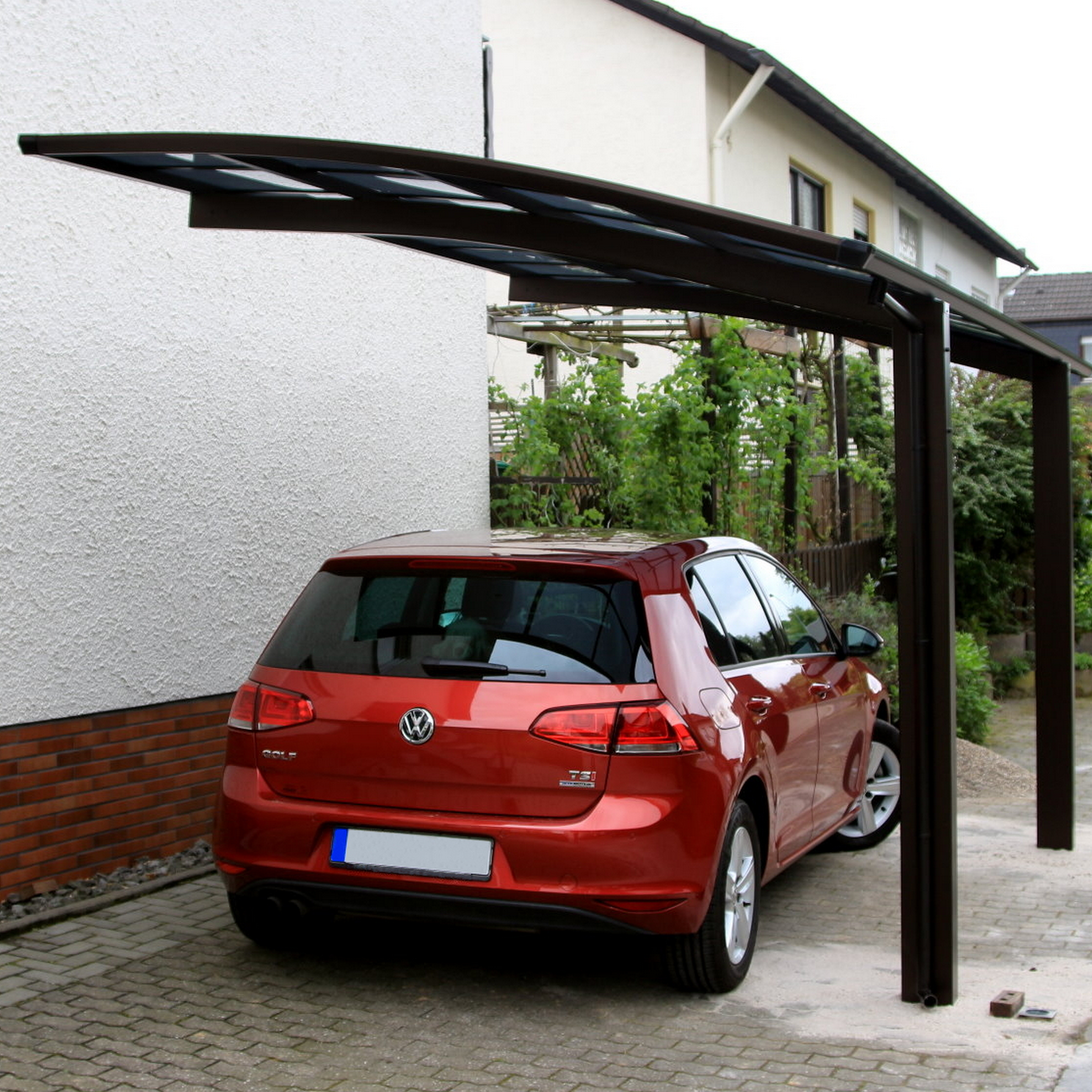 Einzelcarport 'Portoforte Typ 80 MR' mattbraun 270 x 495 x 298 cm