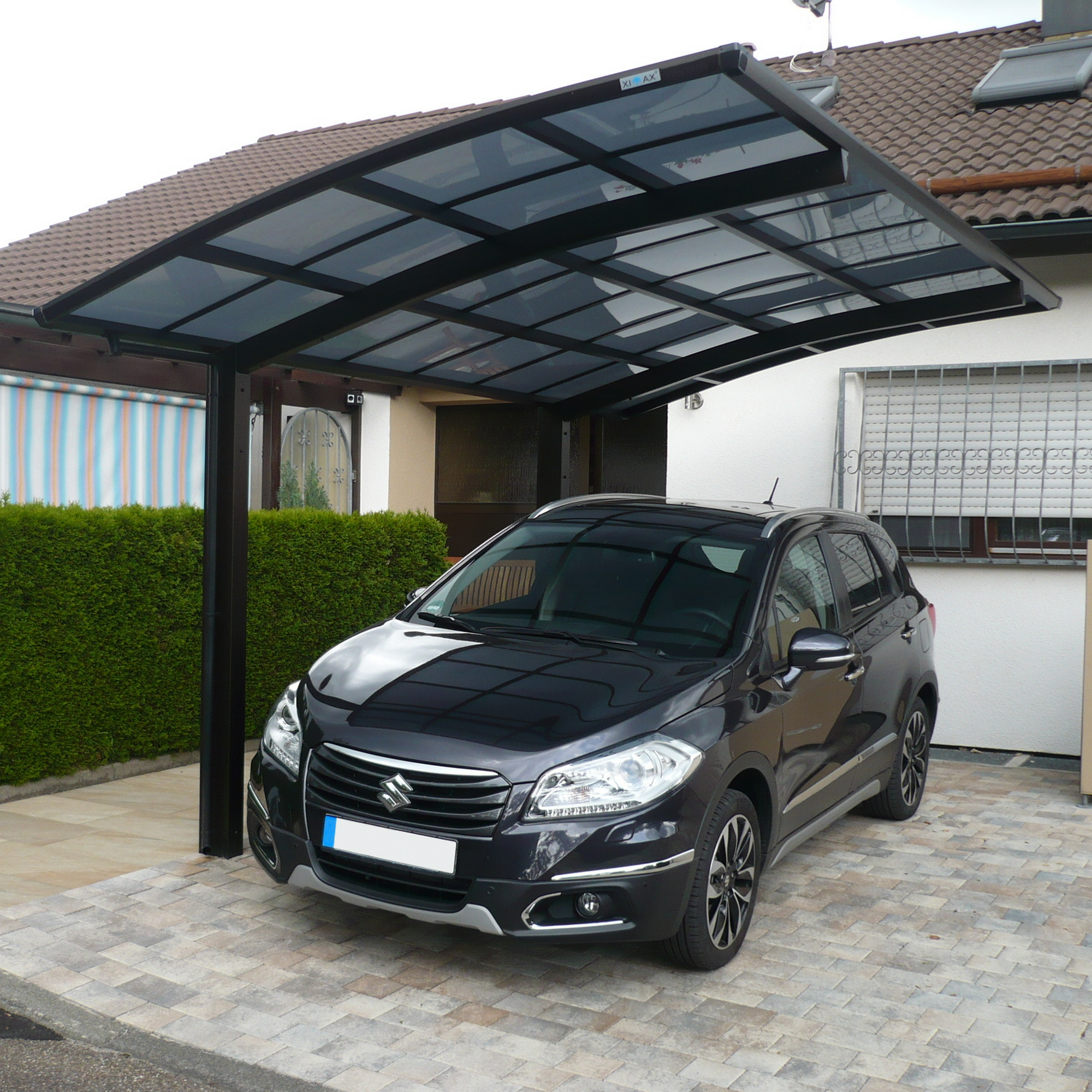 Einzelcarport 'Portoforte Typ 80 MR' mattbraun 270 x 495 x 298 cm