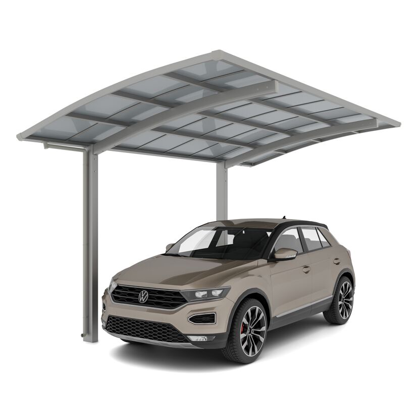 Einzelcarport 'Portoforte Typ 80 SC' edelstahlfarben 270 x 495 x 298 cm