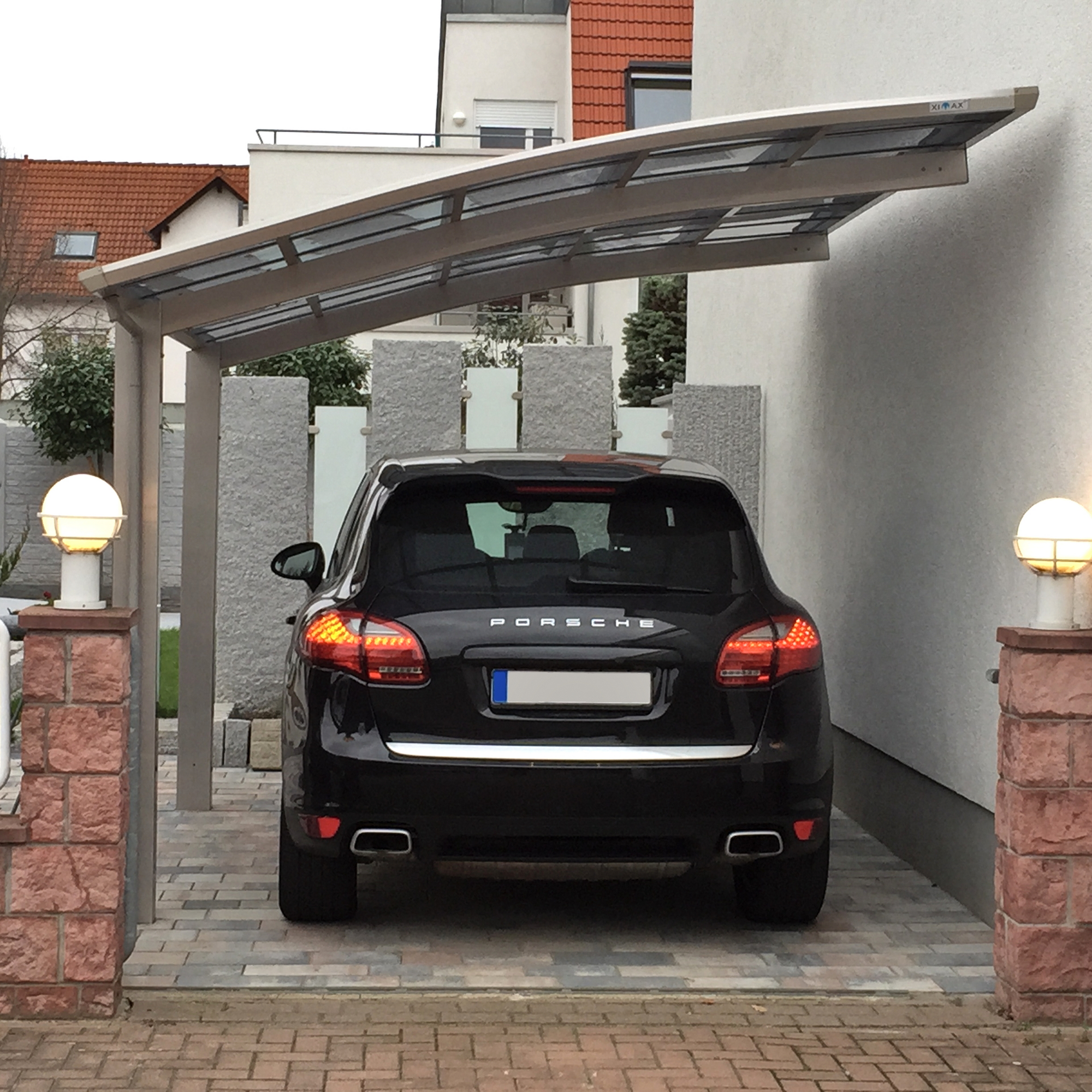 Einzelcarport 'Portoforte Typ 80 SC' edelstahlfarben 270 x 495 x 298 cm