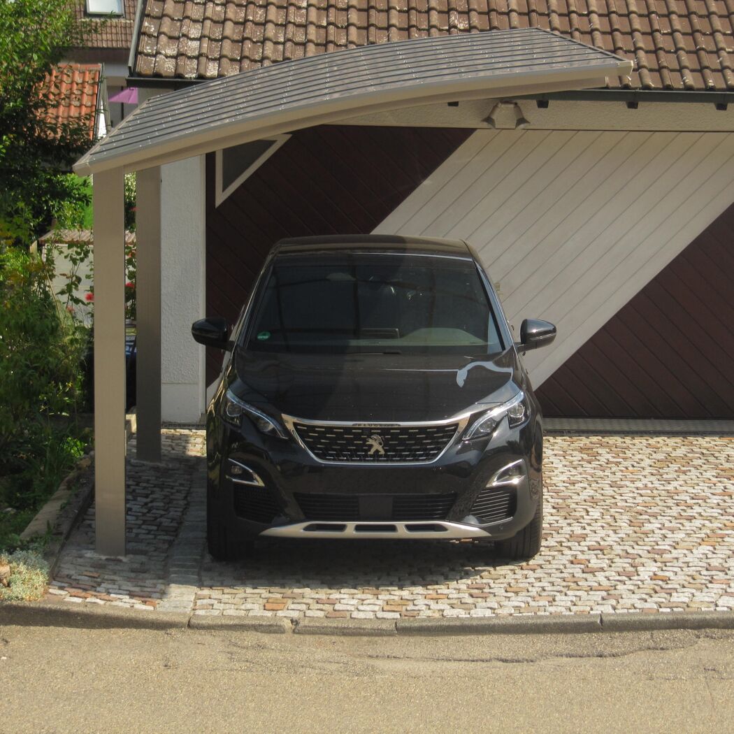 Einzelcarport 'Portoforte Typ 80 SC' edelstahlfarben 270 x 495 x 298 cm