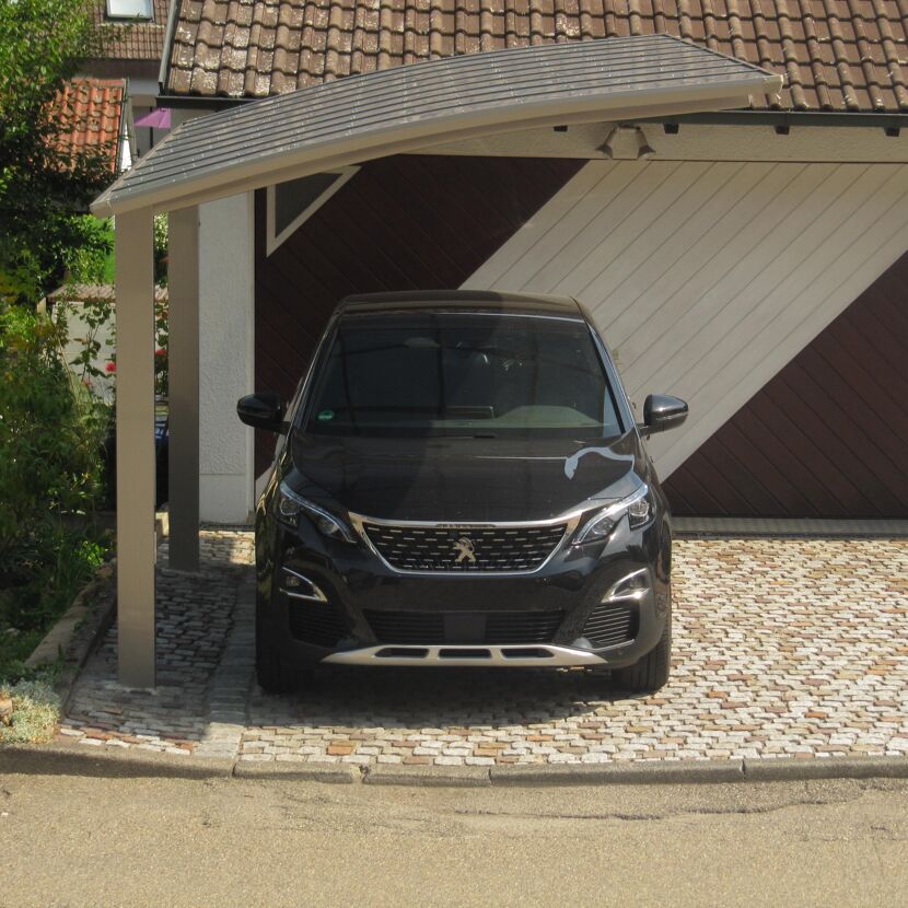 Einzelcarport 'Portoforte Typ 80 SC' edelstahlfarben 270 x 495 x 298 cm