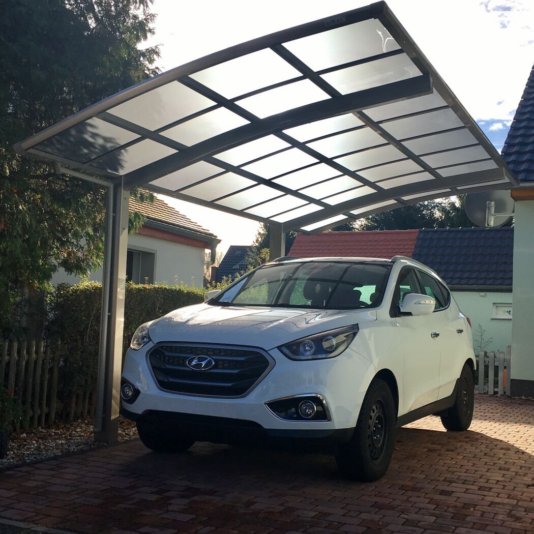 Einzelcarport 'Portoforte Typ 80 SC' edelstahlfarben 270 x 495 x 298 cm