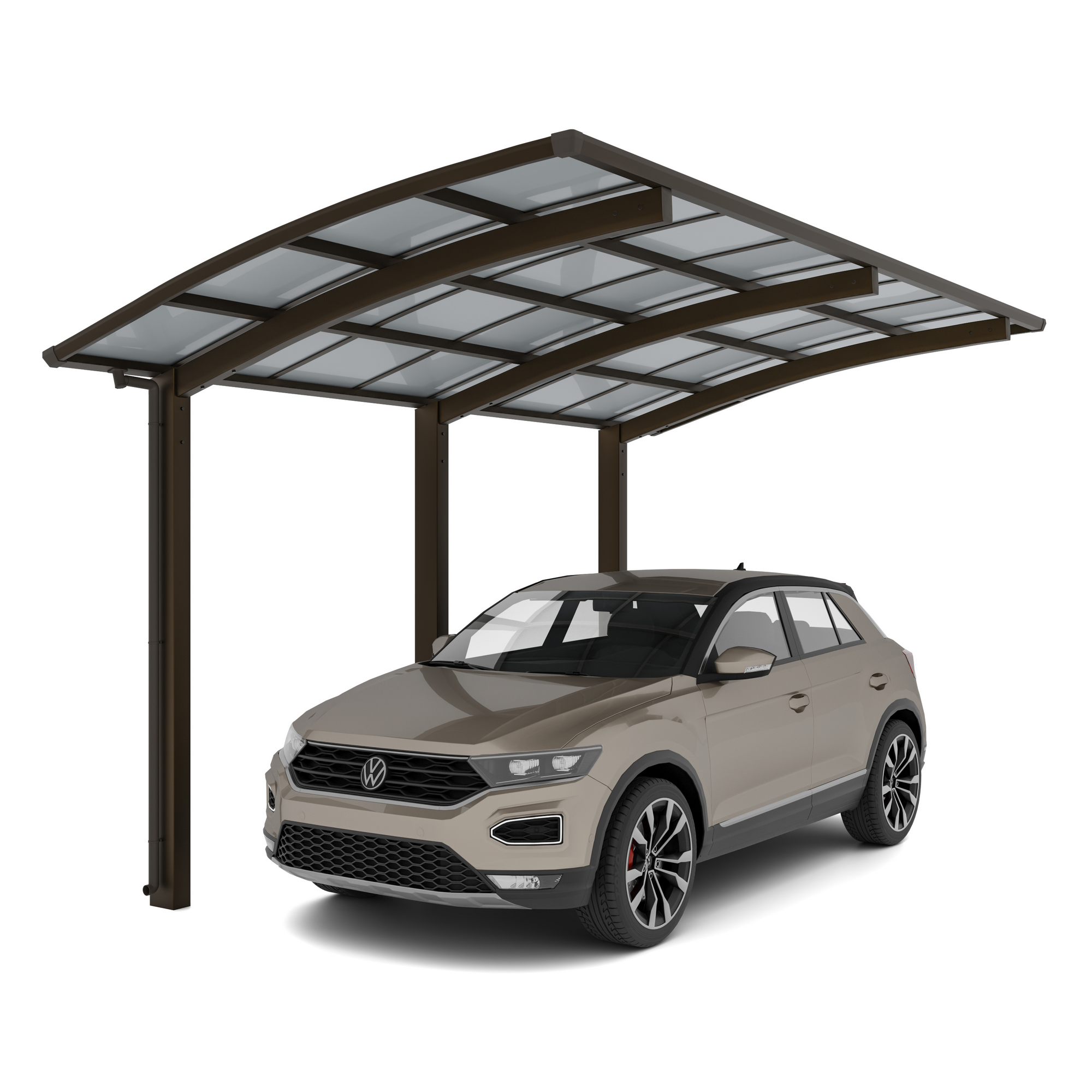 Einzelcarport 'Portoforte Typ 110 MR' mattbraun 270 x 495 x 298 cm