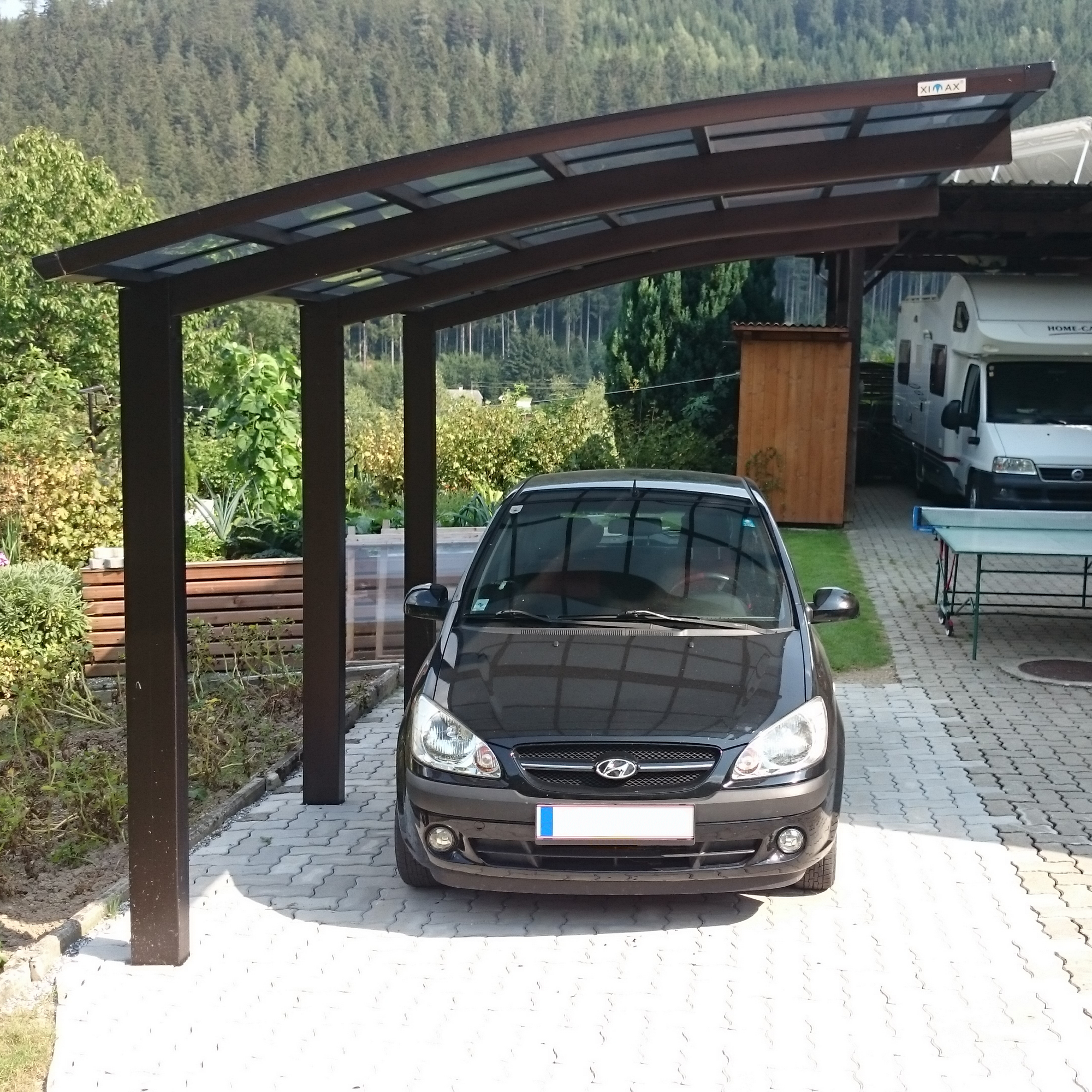 Einzelcarport 'Portoforte Typ 110 MR' mattbraun 270 x 495 x 298 cm