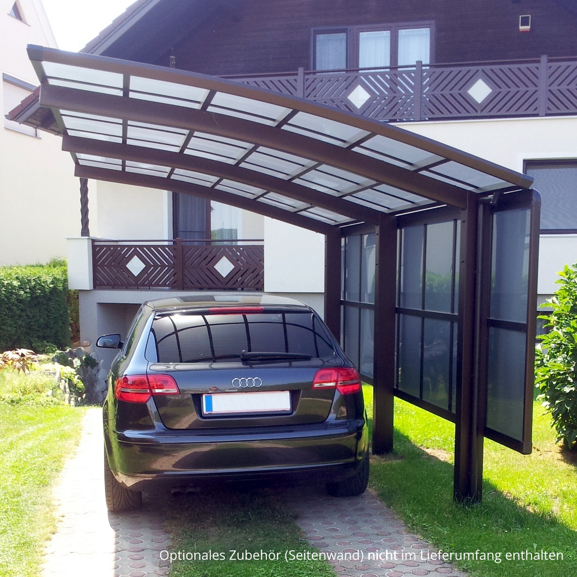 Einzelcarport 'Portoforte Typ 110 MR' mattbraun 270 x 495 x 298 cm