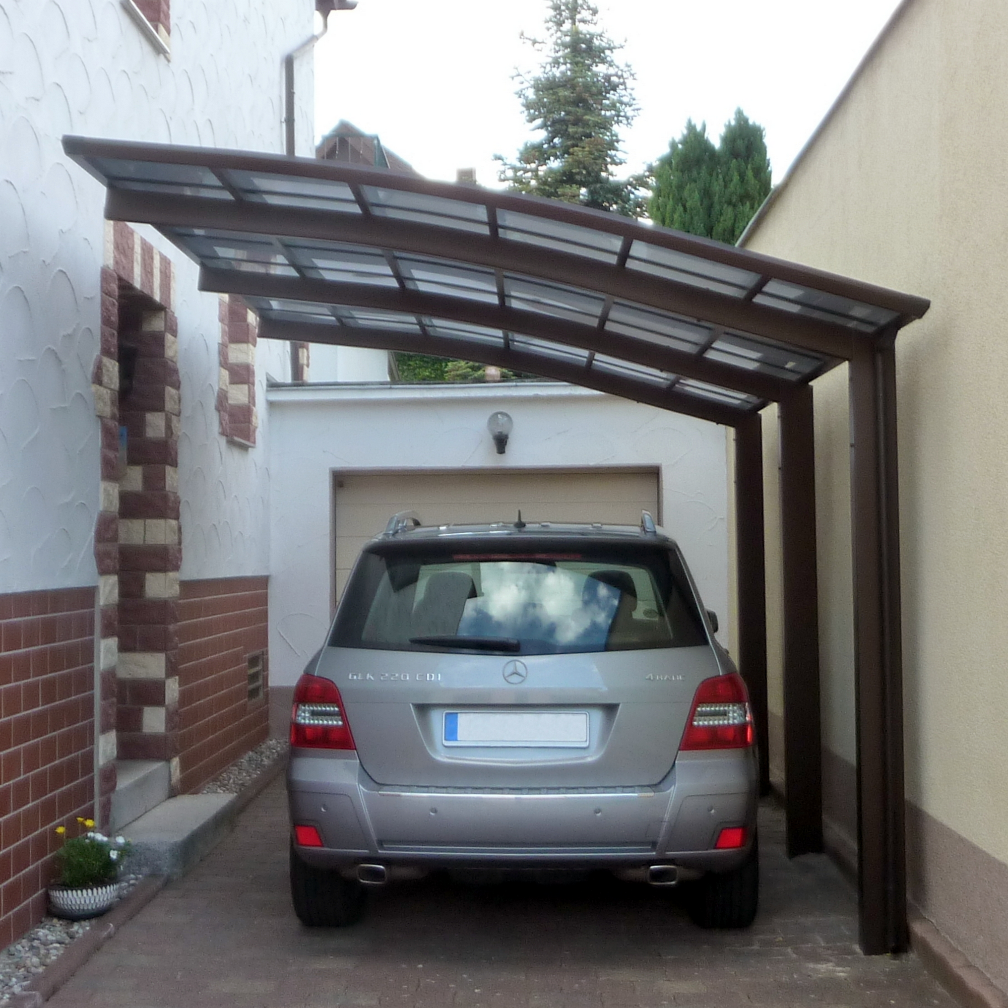 Einzelcarport 'Portoforte Typ 110 MR' mattbraun 270 x 495 x 298 cm