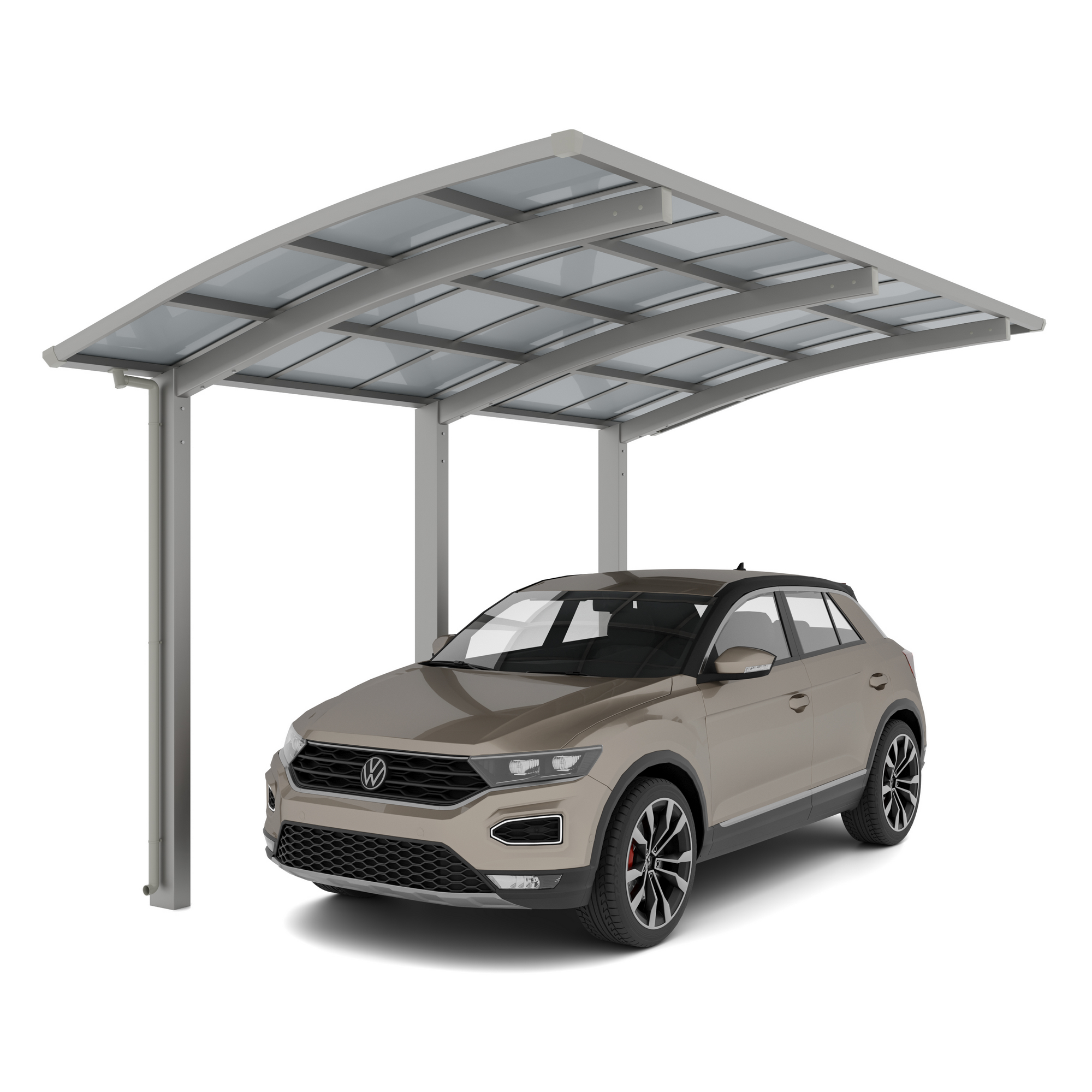 Carport 'Portoforte 110 SC' edelstahlfarben 270 x 495 x 298 cm