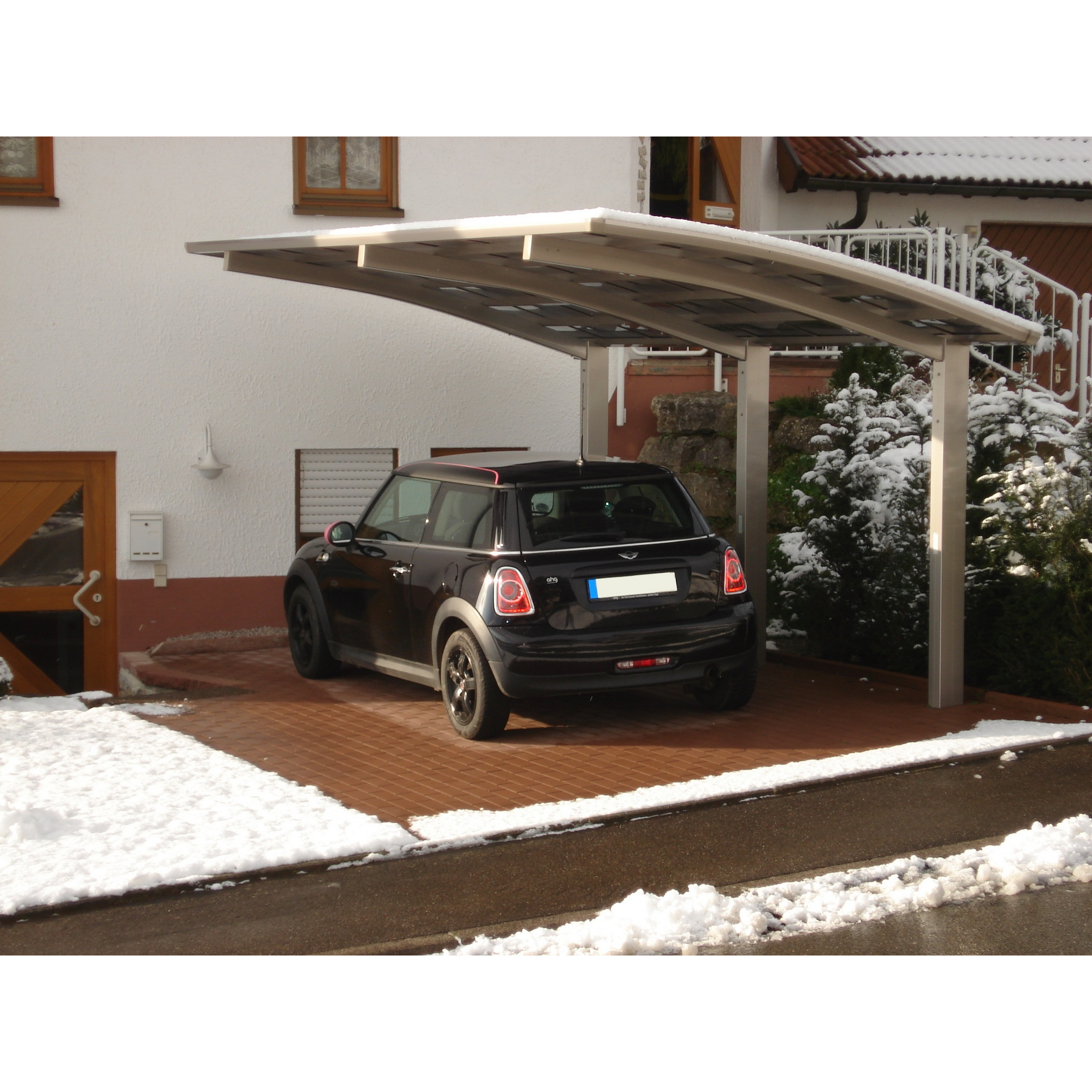 Carport 'Portoforte 110 SC' edelstahlfarben 270 x 495 x 298 cm