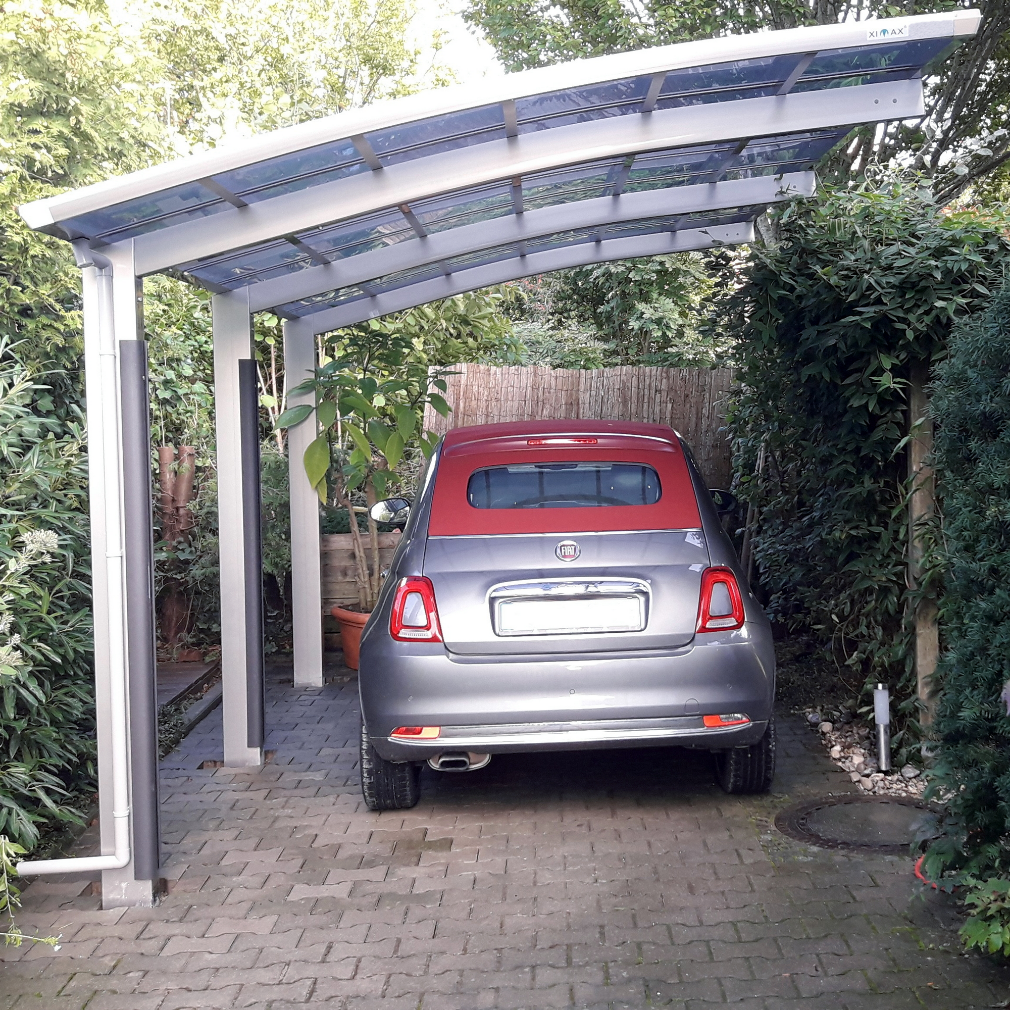 Carport 'Portoforte 110 SC' edelstahlfarben 270 x 495 x 298 cm