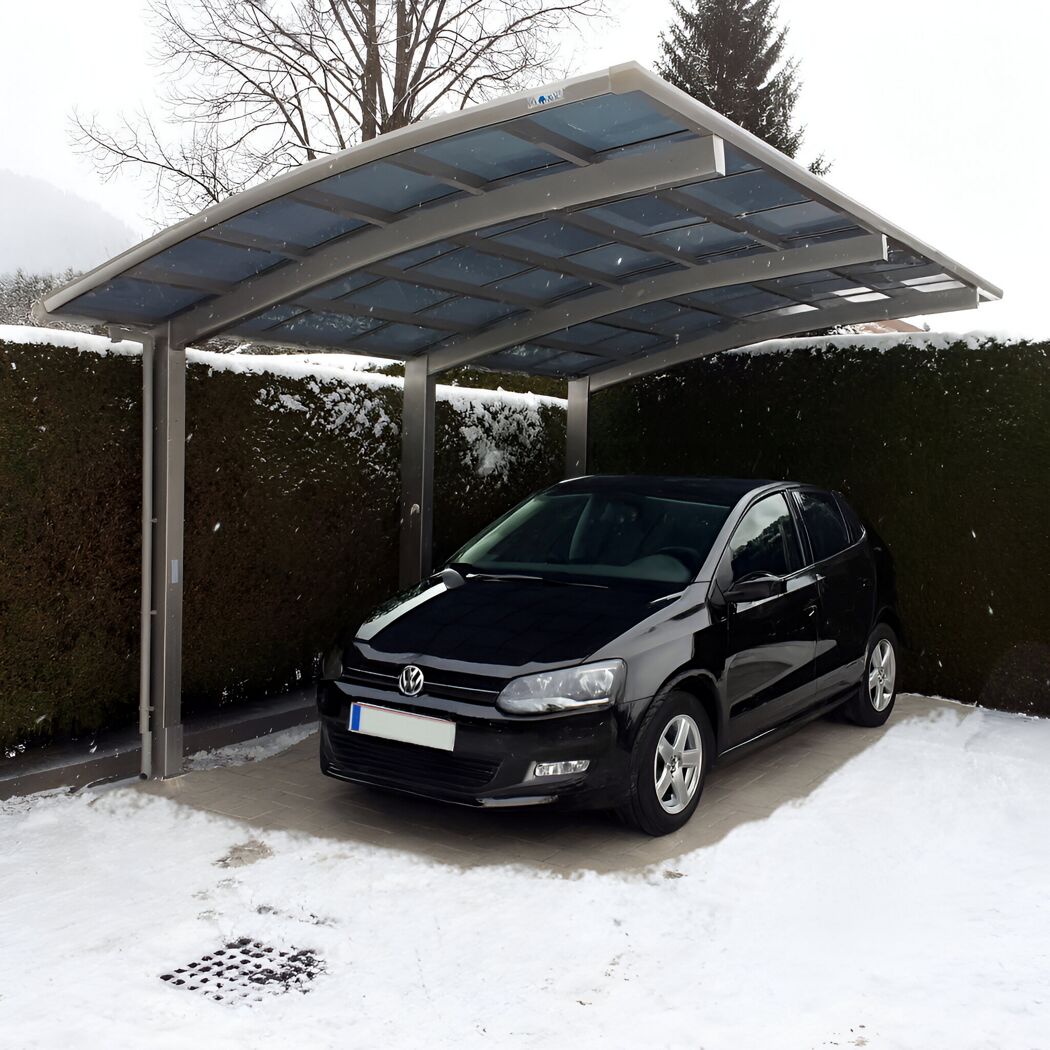 Carport 'Portoforte 110 SC' edelstahlfarben 270 x 495 x 298 cm