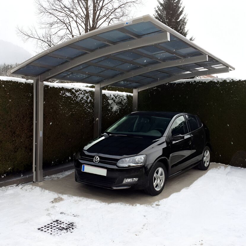 Carport 'Portoforte 110 SC' edelstahlfarben 270 x 495 x 298 cm