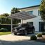 Einzelcarport 'Linea Typ 80 SC' edelstahlfarben 273 x 495 x 294 cm