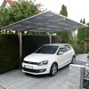 Einzelcarport 'Linea Typ 80 SC' edelstahlfarben 273 x 495 x 294 cm