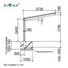 Einzelcarport 'Linea Typ 80 SC' edelstahlfarben 273 x 495 x 294 cm