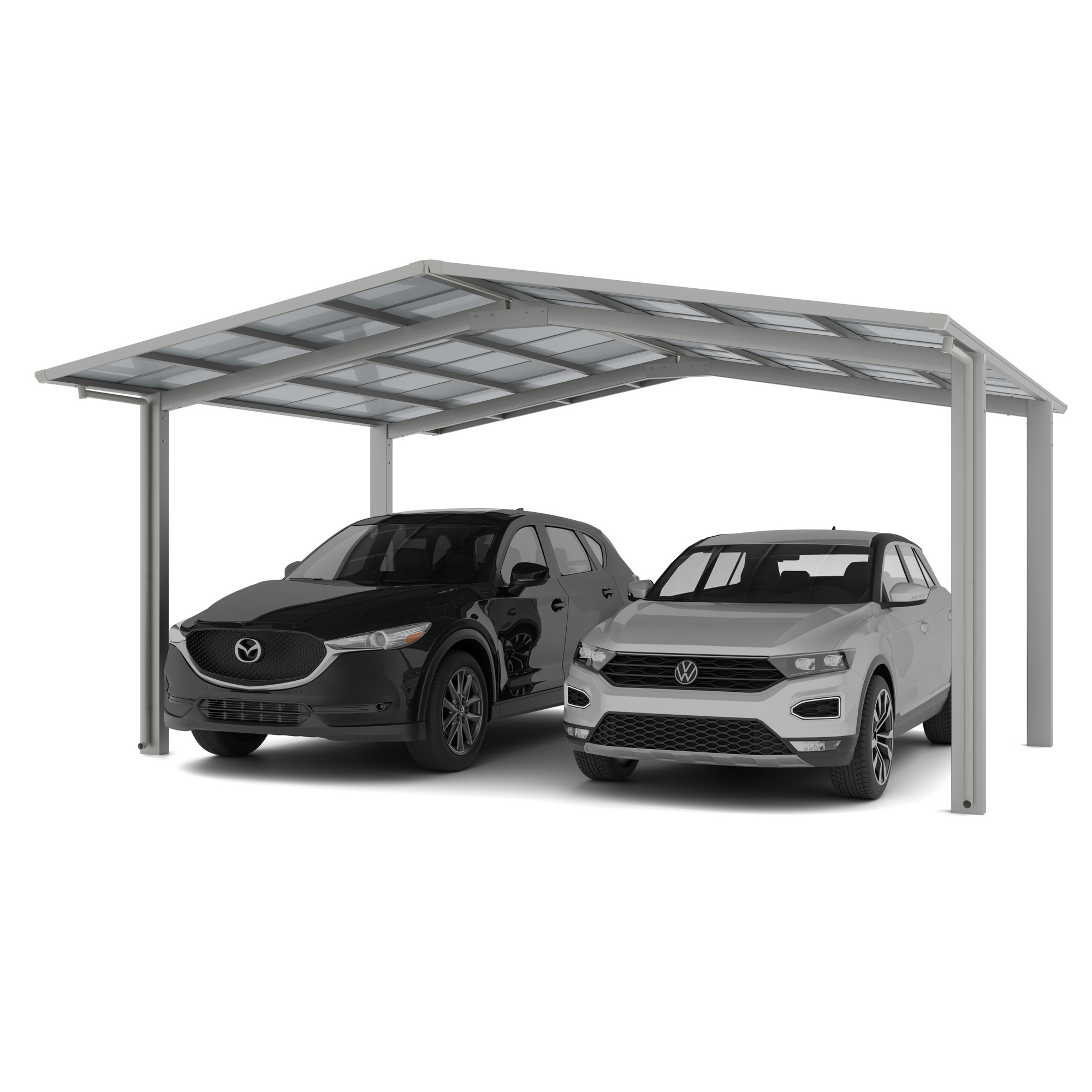 Carport 'Linea 80 SC' edelstahlfarben 546 x 495 x 294 cm