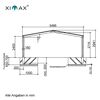 Carport 'Linea 80 SC' edelstahlfarben 546 x 495 x 294 cm