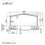 Carport 'Linea 80 SC' edelstahlfarben 546 x 495 x 294 cm