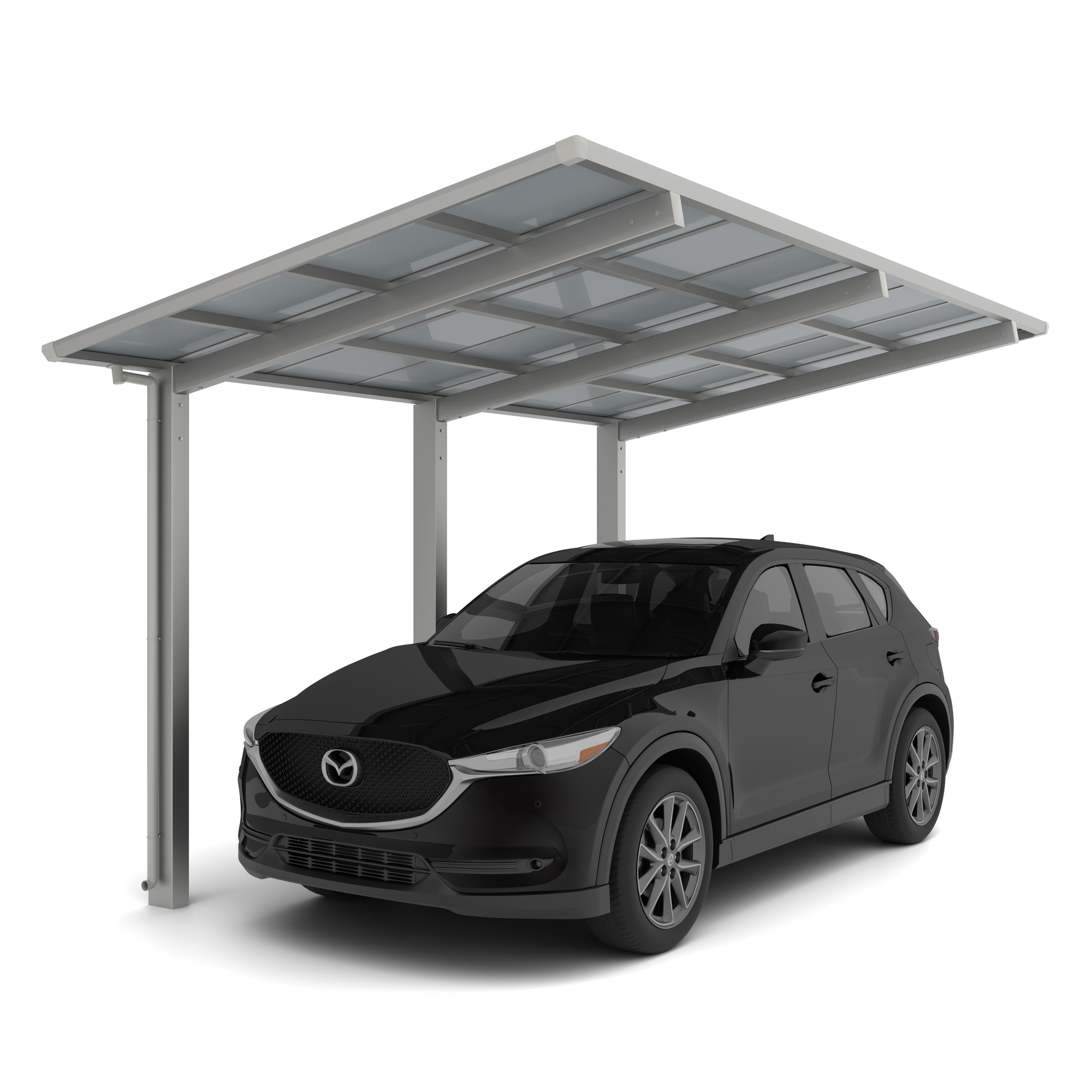Einzelcarport 'Linea Typ 110 SC' edelstahlfarben 273 x 495 x 294 cm