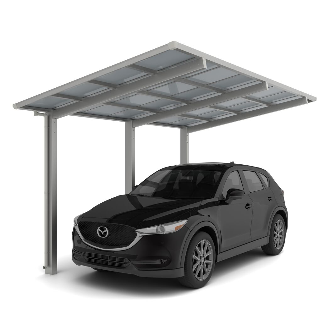 Einzelcarport 'Linea Typ 110 SC' edelstahlfarben 273 x 495 x 294 cm