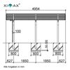 Einzelcarport 'Linea Typ 110 SC' edelstahlfarben 273 x 495 x 294 cm