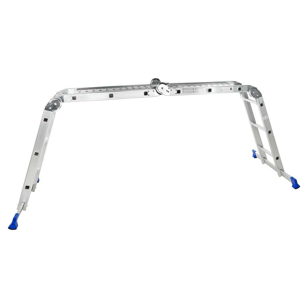 Vielzweckleiter aus Aluminium, zusammengeklappt.