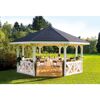 Weißer Pavillon mit gedecktem Tisch